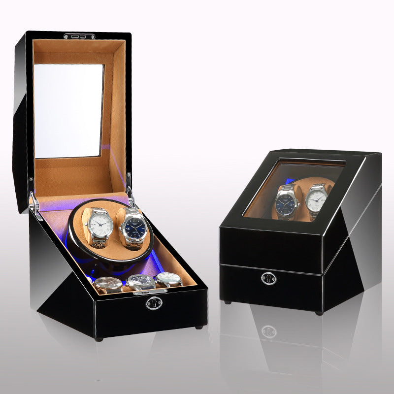 Luxury Automatic Watch Winder Box – Silent Motor, LED Light & Storage | Single Watch Display Case