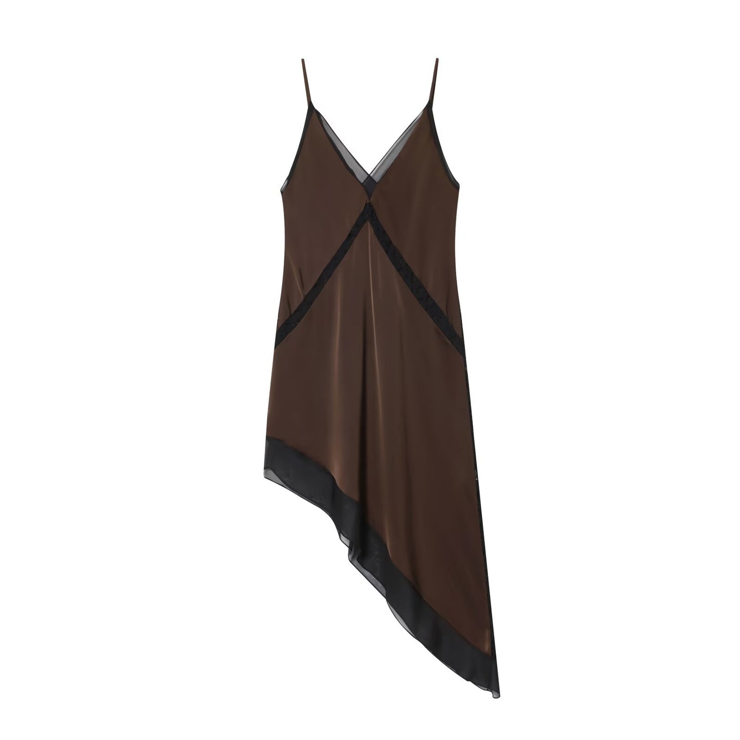 Asymmetric Satin Midi Dress for Women - Elegant and Modern
