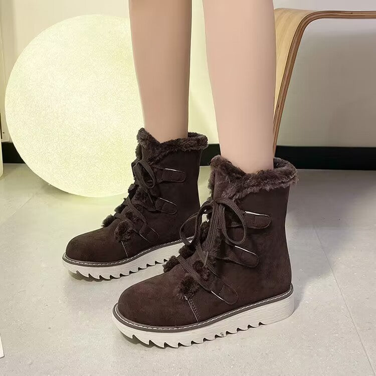 Women's Warm Snow Boots - Lace-Up Waterproof Winter Boots | XpressFamilyGo