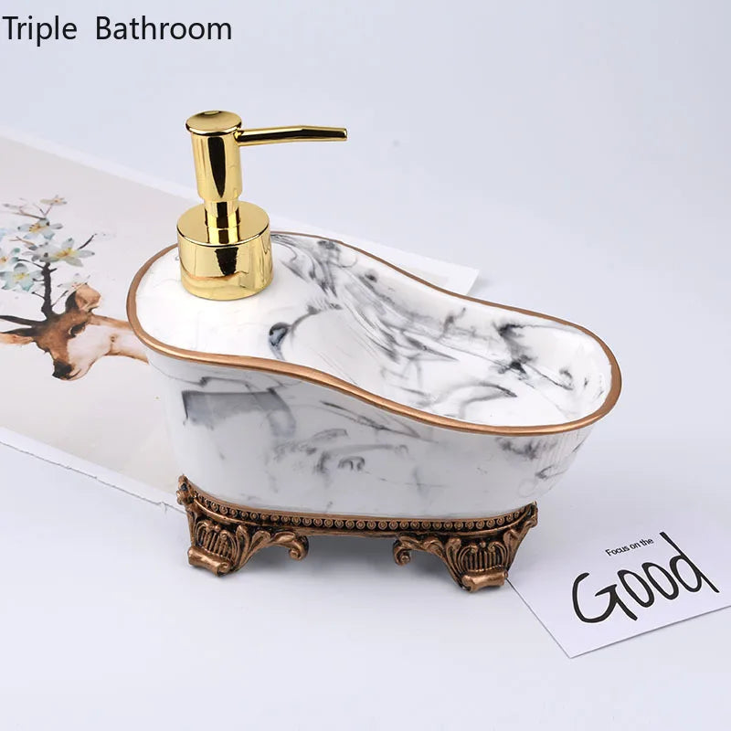 Resin Bathtub-Shaped Soap Dispenser – European Style Liquid Bottle for Bathroom & Sink