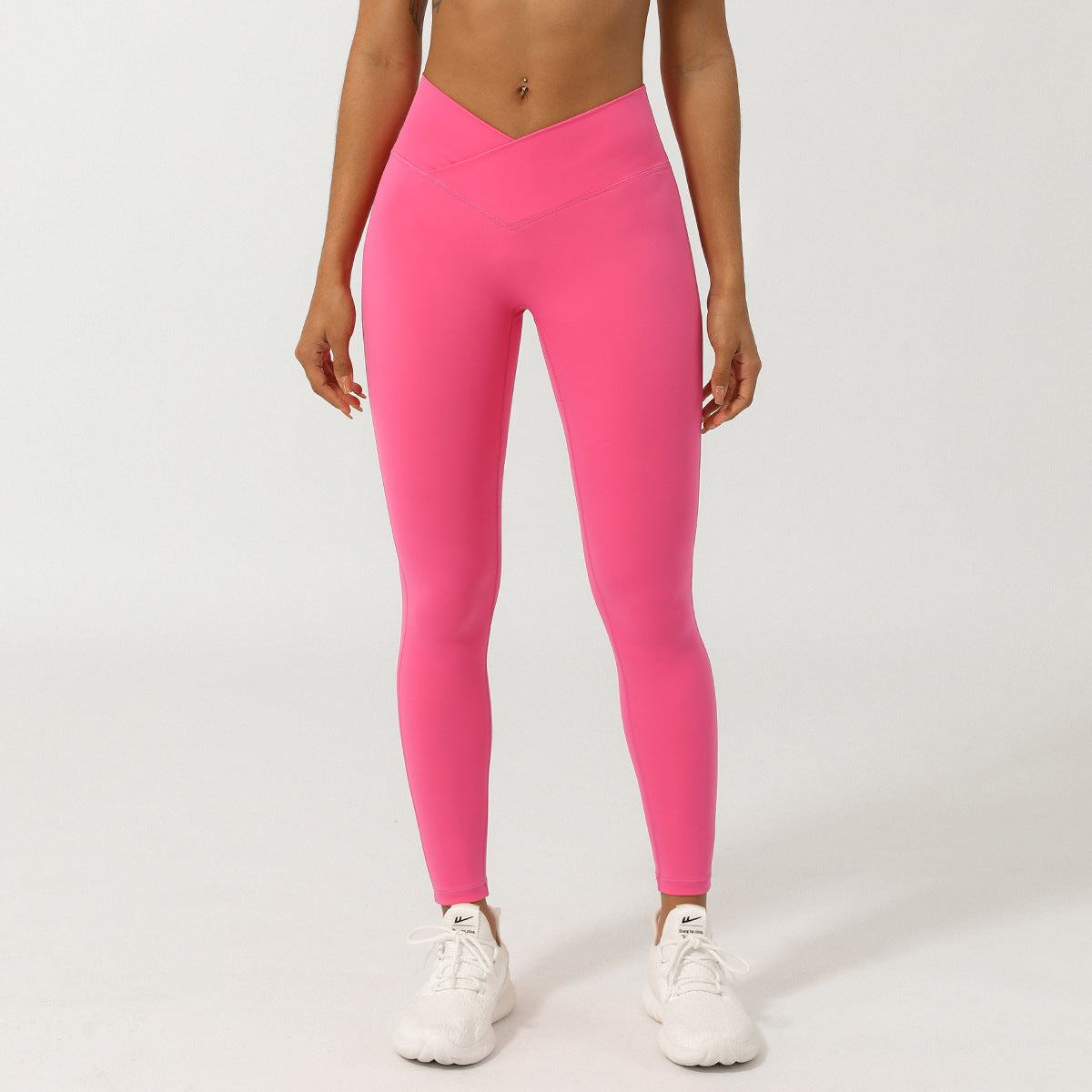 High Waist Yoga Leggings - Crossover V-Waist Butt Lift Pants | Quick Dry Nylon