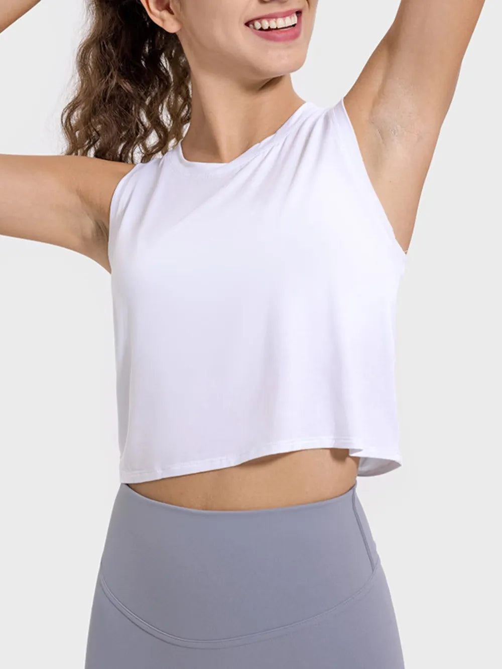 Drawstring Cutout Active Tank Top - Women's Workout Shirt with Stretch | Gym Wear