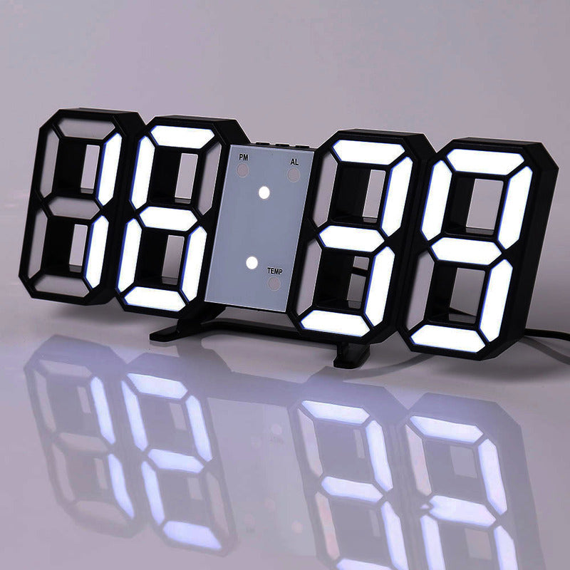 3D LED Digital Alarm Clock - Colorful Display 12/24 Hour Format for Bedroom & Office