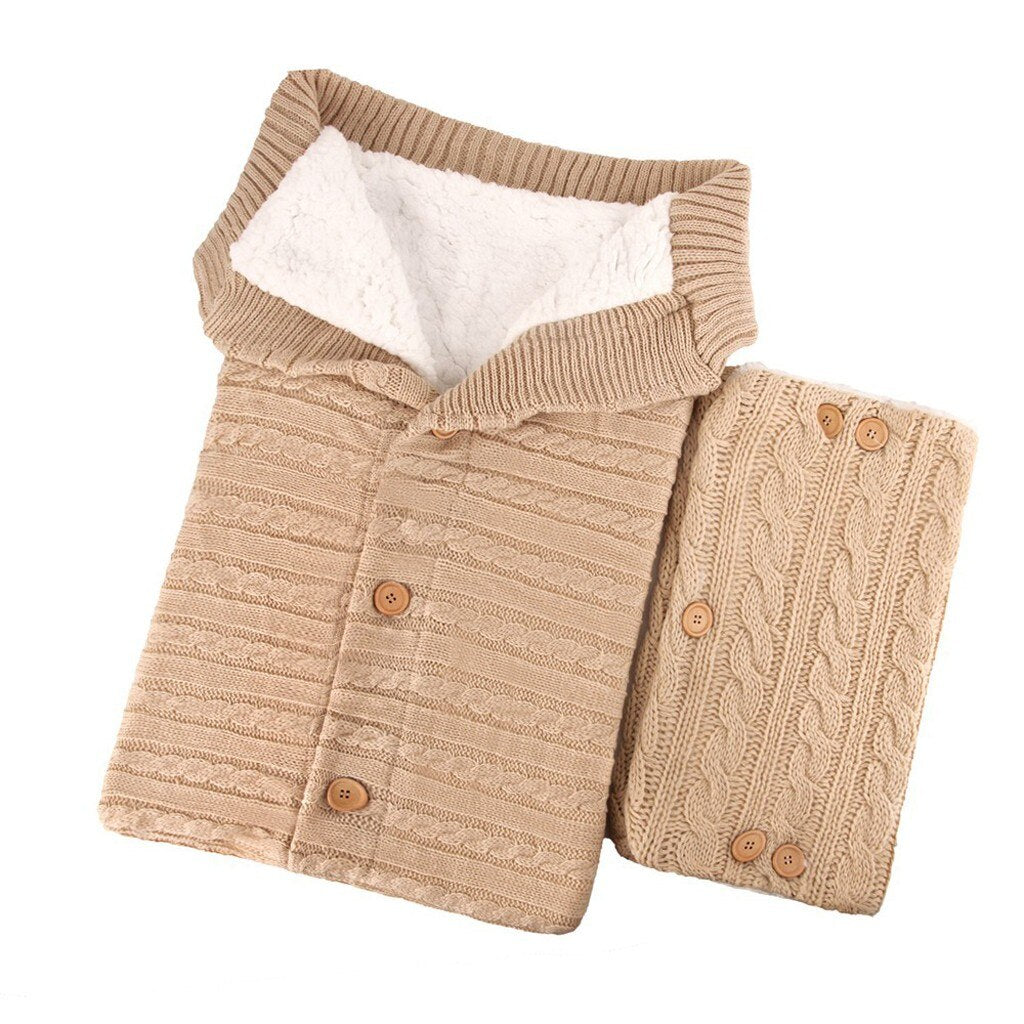 Baby Winter Swaddle Sleeping Bag with Stroller Gloves – Soft Fleece Wrap for Newborns