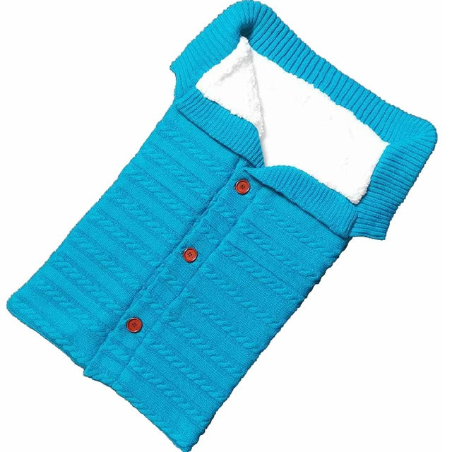 Knitted Baby Winter Sleeping Bag – Warm Wool Footmuff for Stroller | Newborn Swaddle Sleepsack