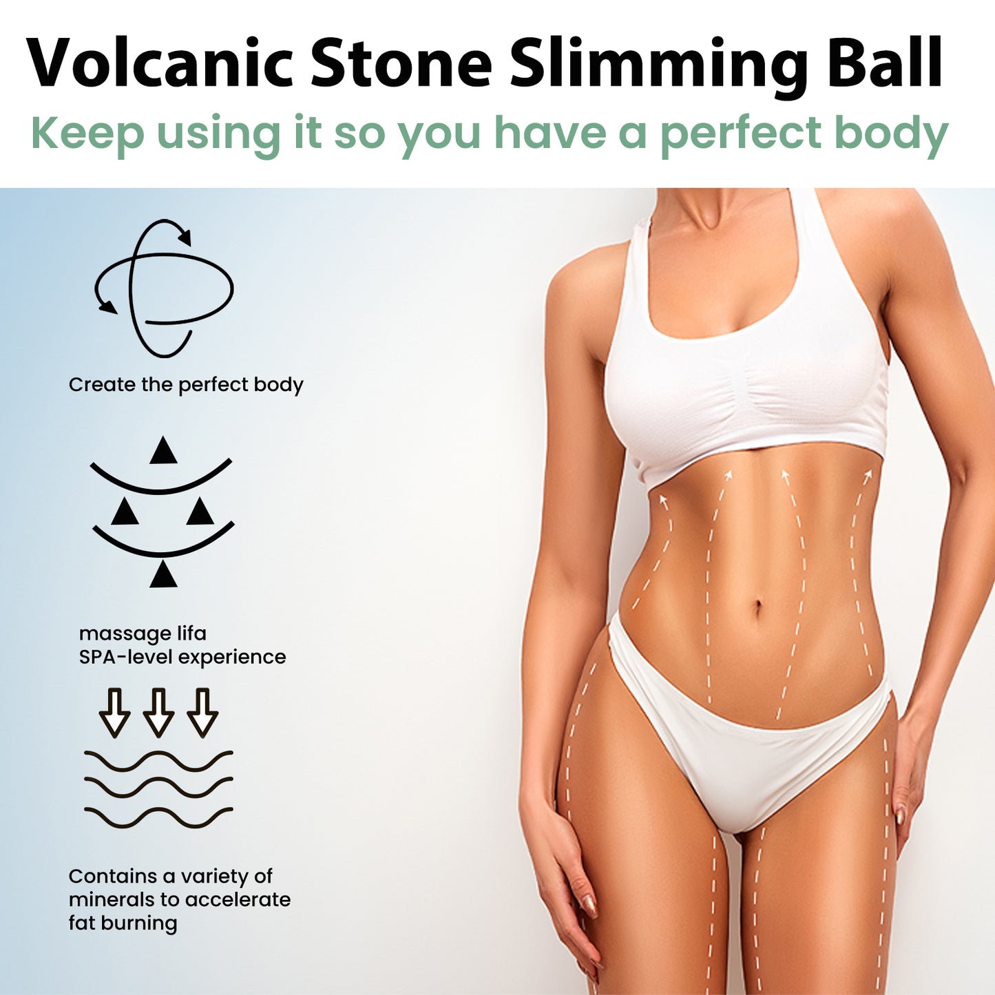 Volcanic Stone Body Shaping Ball - Massage Roller for Muscle Toning & Slimming