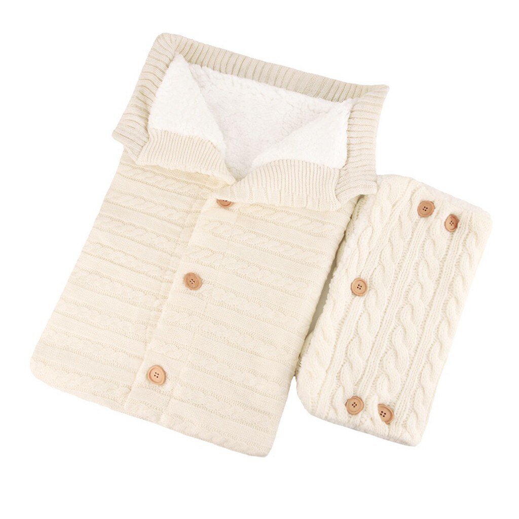 Baby Winter Swaddle Sleeping Bag with Stroller Gloves – Soft Fleece Wrap for Newborns