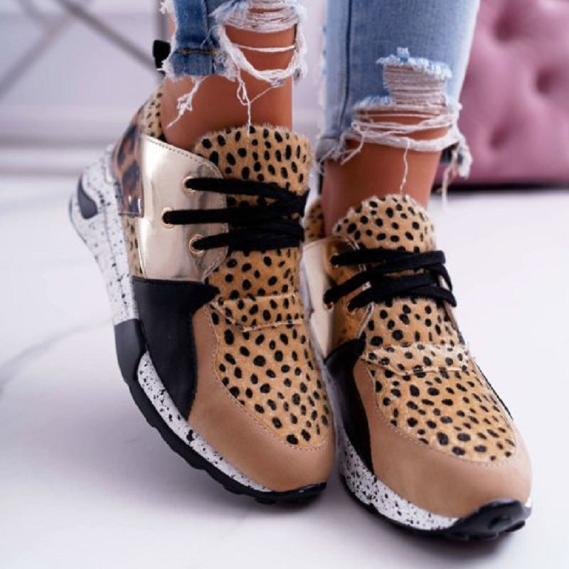 Women’s Platform Mixed‑Color Sneakers – Lightweight Casual Running Shoes | Plus Size 35–42