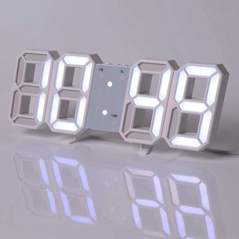 3D LED Digital Alarm Clock - Colorful Display 12/24 Hour Format for Bedroom & Office