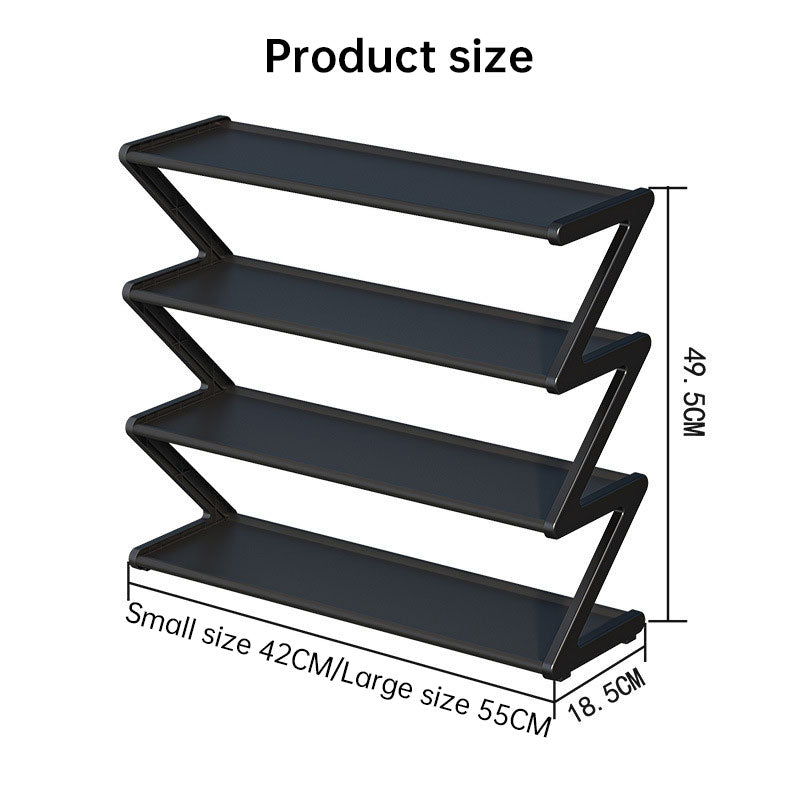 Z-Shaped 4-Layer Shoe Organizer – Space-Saving Adjustable Rack