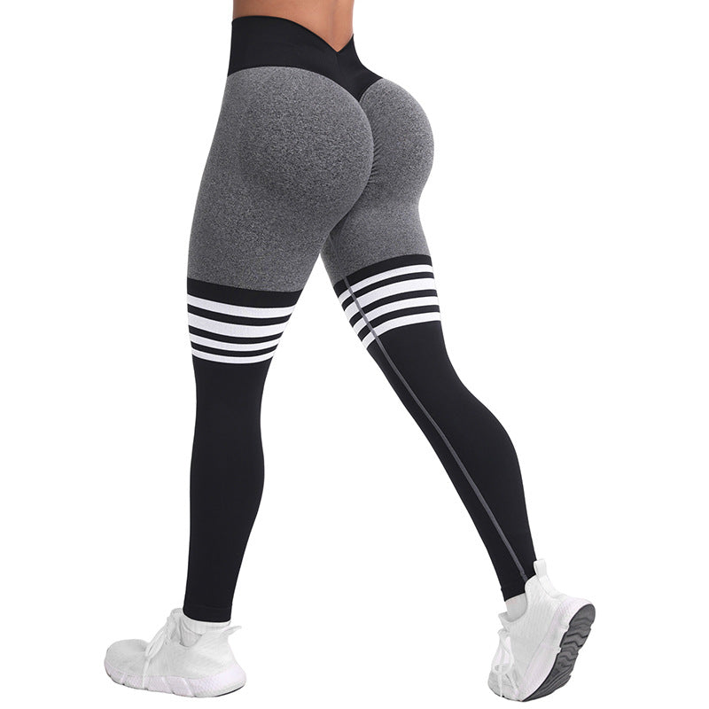 High Waisted Seamless Yoga Pants - Peach Hip Lifting Fitness Leggings