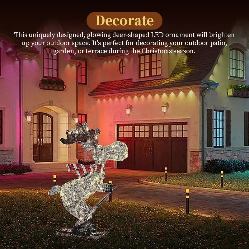 LED Skiing Reindeer Christmas Ornament - Lawn & Tree Decor