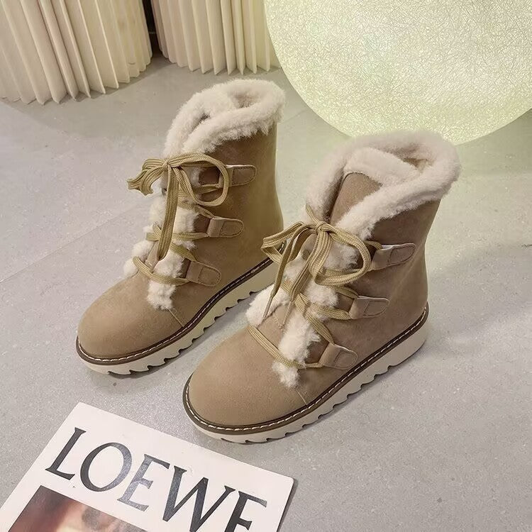 Women's Warm Snow Boots - Lace-Up Waterproof Winter Boots | XpressFamilyGo
