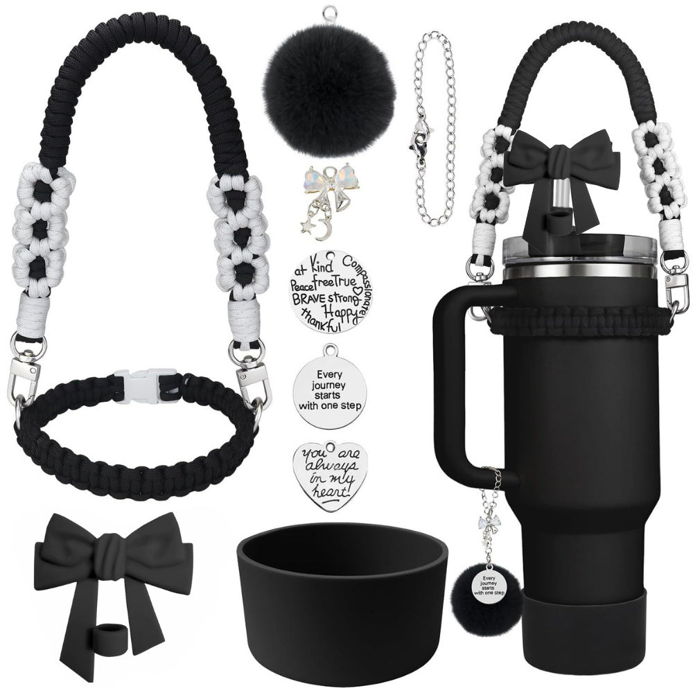 Stanley 40oz Accessories Set - Braided Handle Rope, Bow Straw Cap & Pom Pom Pendant