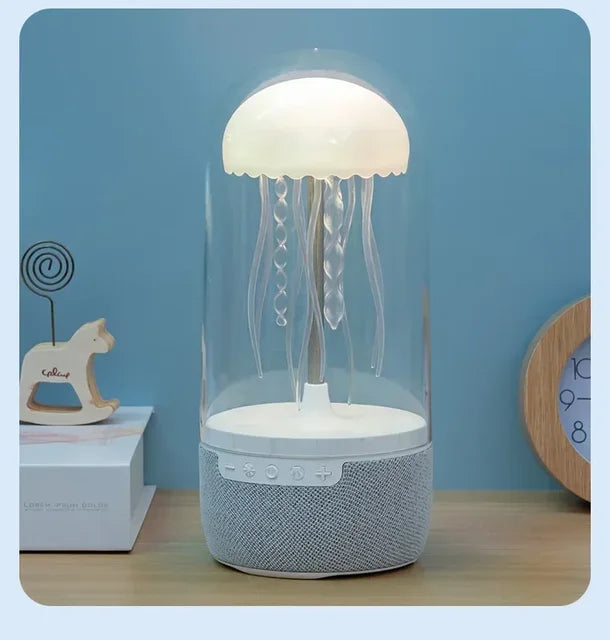 Jellyfish Lamp Bluetooth Speaker - Colorful LED Light with HiFi Stereo Sound 1800mAh