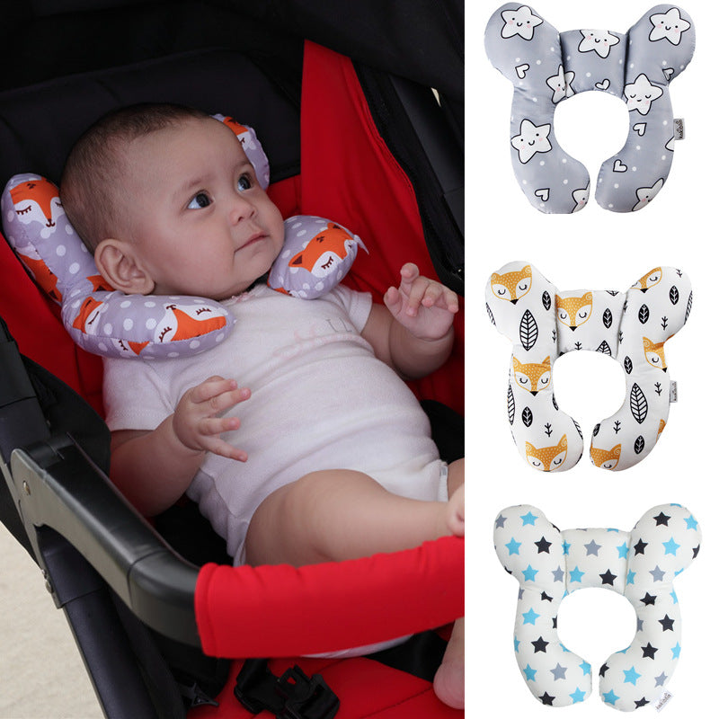 Baby Head Support U‑Shaped Pillow – Car Seat & Stroller Neck Protection | Infant Sleeping Cushion