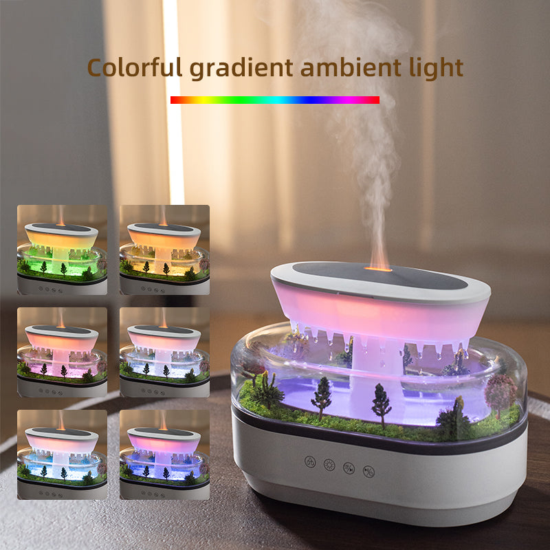 Raindrop Cool Mist Humidifier – Smart Aroma Diffuser with Lights & White Noise | Home Air Purifier