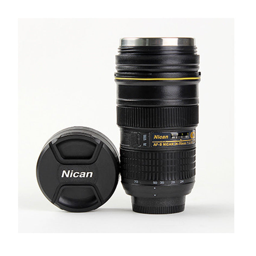Camera Lens Coffee Mug - Stainless Steel Photographer Gift Cup | DSLR Lens Design