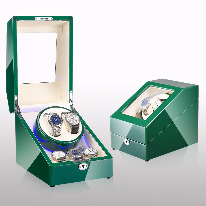 Luxury Automatic Watch Winder Box – Silent Motor, LED Light & Storage | Single Watch Display Case