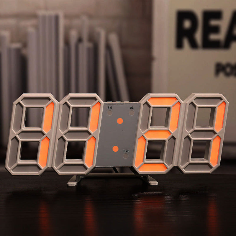 3D LED Digital Alarm Clock - Colorful Display 12/24 Hour Format for Bedroom & Office