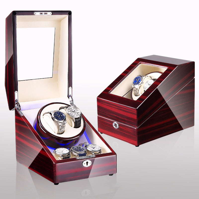 Luxury Automatic Watch Winder Box – Silent Motor, LED Light & Storage | Single Watch Display Case