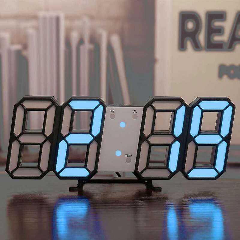 3D LED Digital Alarm Clock - Colorful Display 12/24 Hour Format for Bedroom & Office
