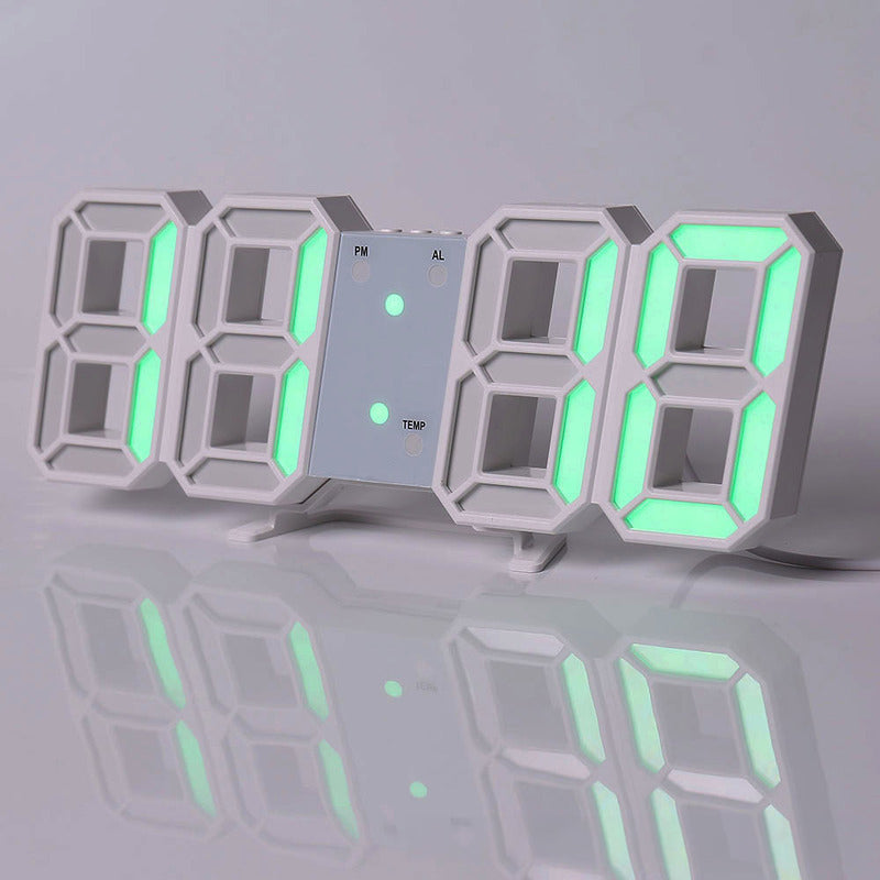 3D LED Digital Alarm Clock - Colorful Display 12/24 Hour Format for Bedroom & Office