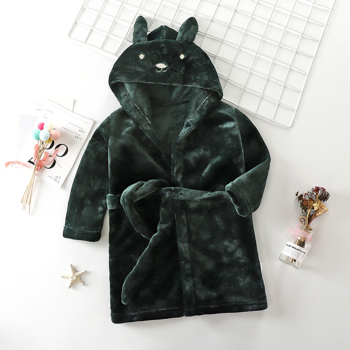 Kids Coral Fleece Winter Robe – Thick Flannel Bathrobe | Soft Warm Sleepwear for Boys & Girls