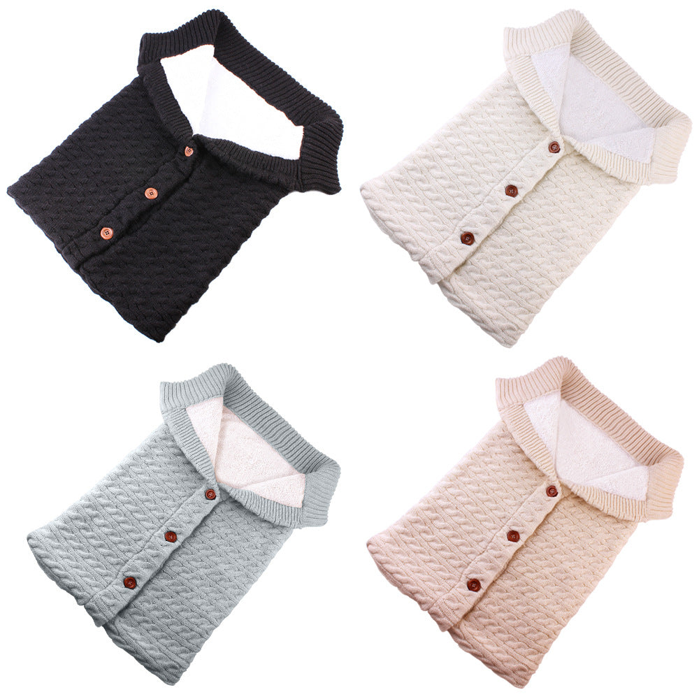 Knitted Baby Winter Sleeping Bag – Warm Wool Footmuff for Stroller | Newborn Swaddle Sleepsack