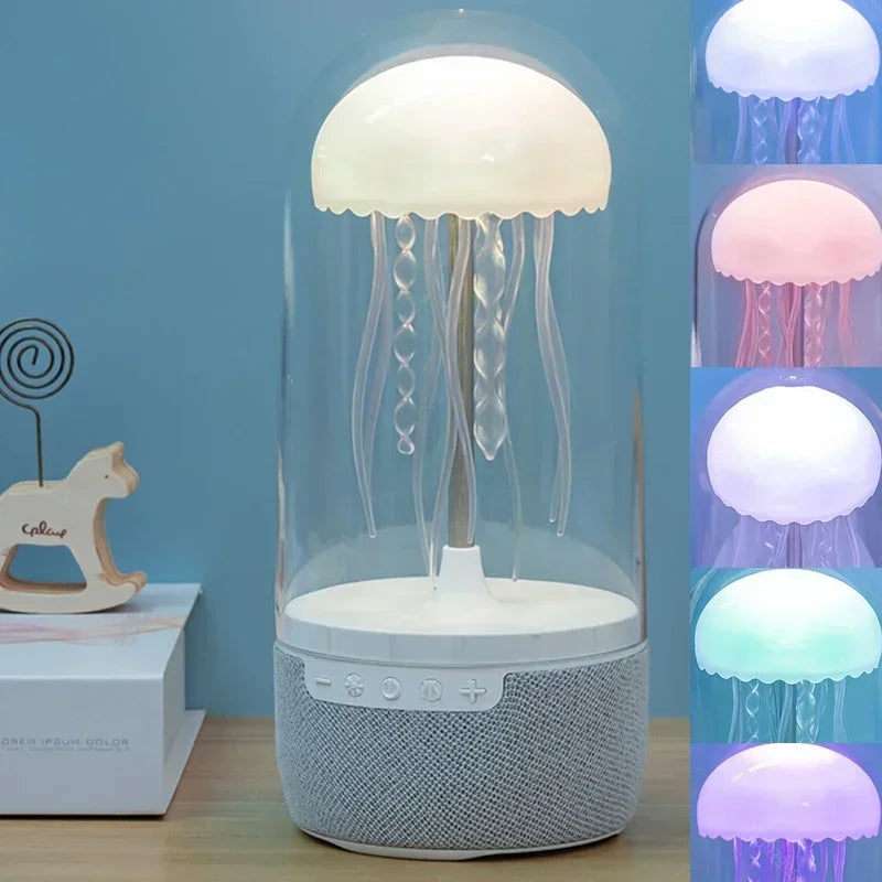 Jellyfish Lamp Bluetooth Speaker - Colorful LED Light with HiFi Stereo Sound 1800mAh
