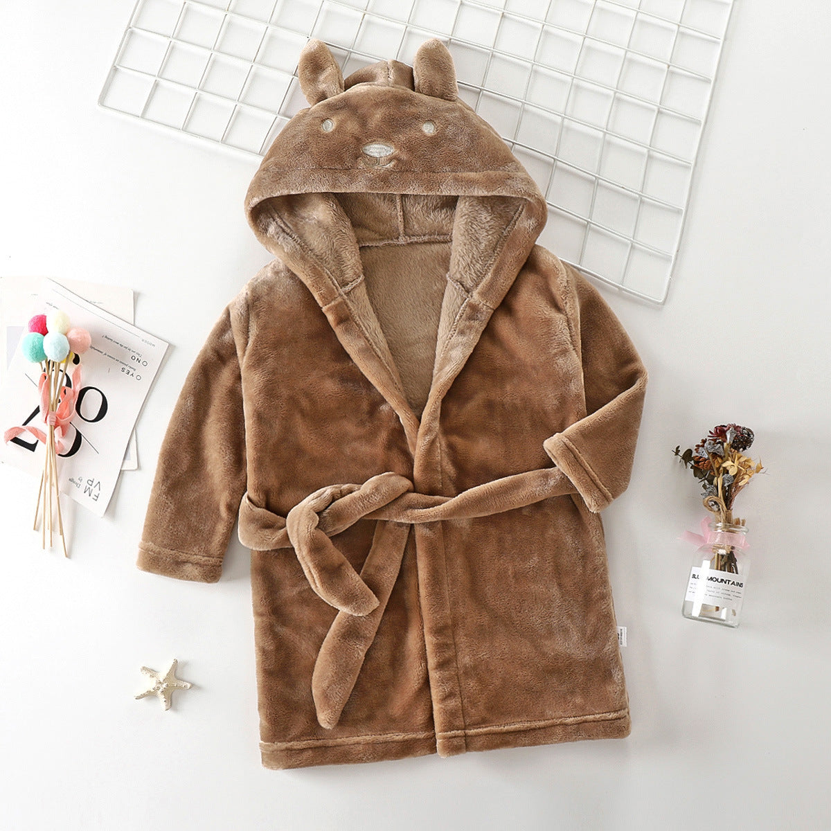 Kids Coral Fleece Winter Robe – Thick Flannel Bathrobe | Soft Warm Sleepwear for Boys & Girls