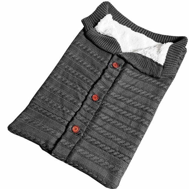 Knitted Baby Winter Sleeping Bag – Warm Wool Footmuff for Stroller | Newborn Swaddle Sleepsack