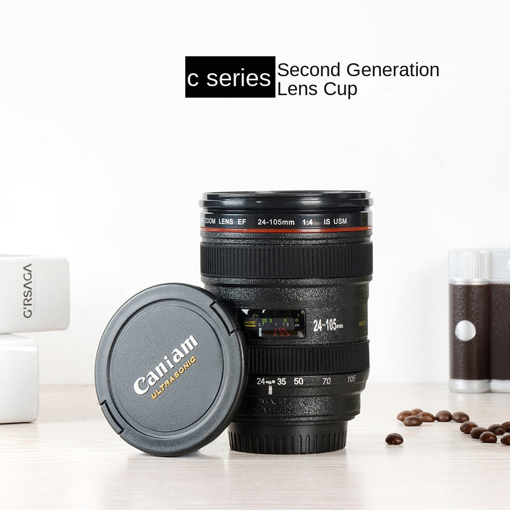 Camera Lens Coffee Mug - Stainless Steel Photographer Gift Cup | DSLR Lens Design
