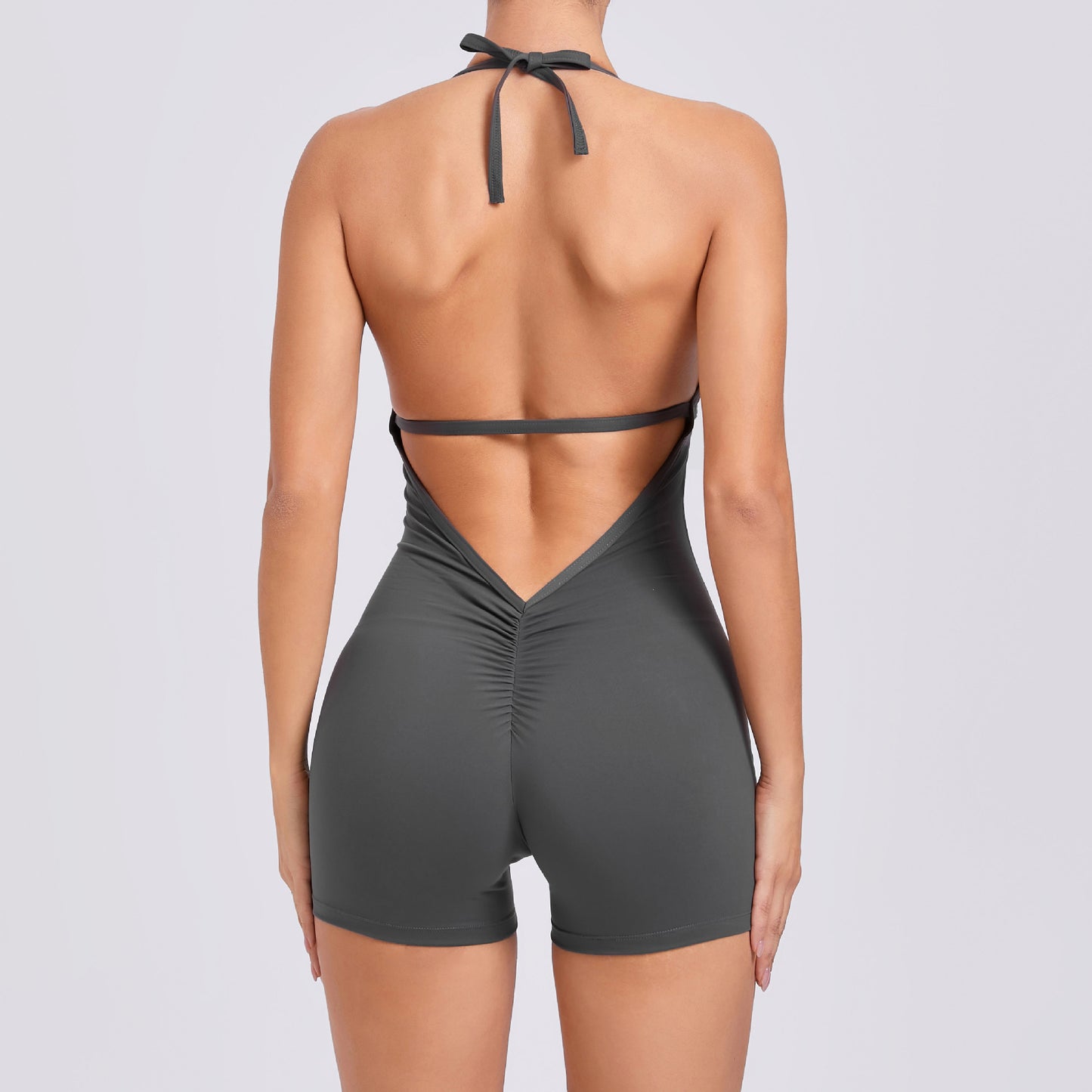 Peach Hip Yoga Jumpsuit - Women's Booty Lifting Workout Bodysuit