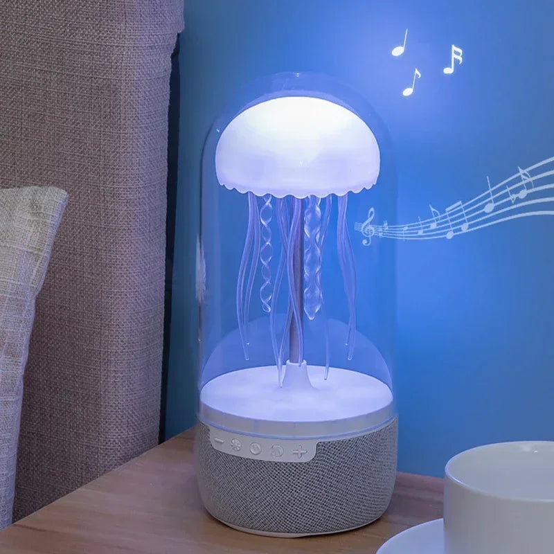 Jellyfish Lamp Bluetooth Speaker - Colorful LED Light with HiFi Stereo Sound 1800mAh