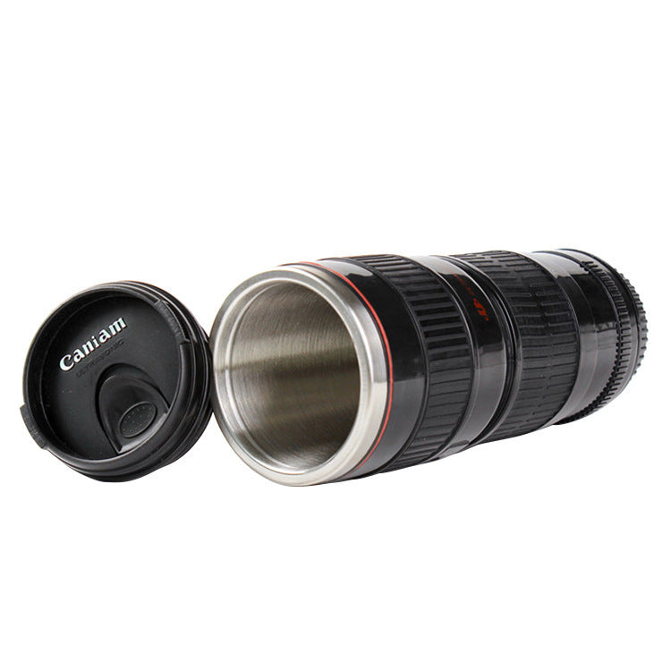 Camera Lens Coffee Mug - Stainless Steel Photographer Gift Cup | DSLR Lens Design