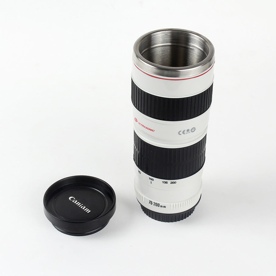 Camera Lens Coffee Mug - Stainless Steel Photographer Gift Cup | DSLR Lens Design