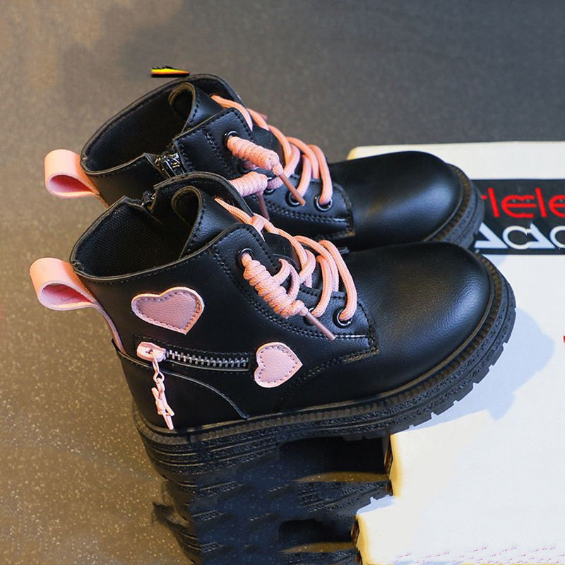 Girls Winter Boots - British Style Short Boots with Cotton Lining | Kids Warm Shoes