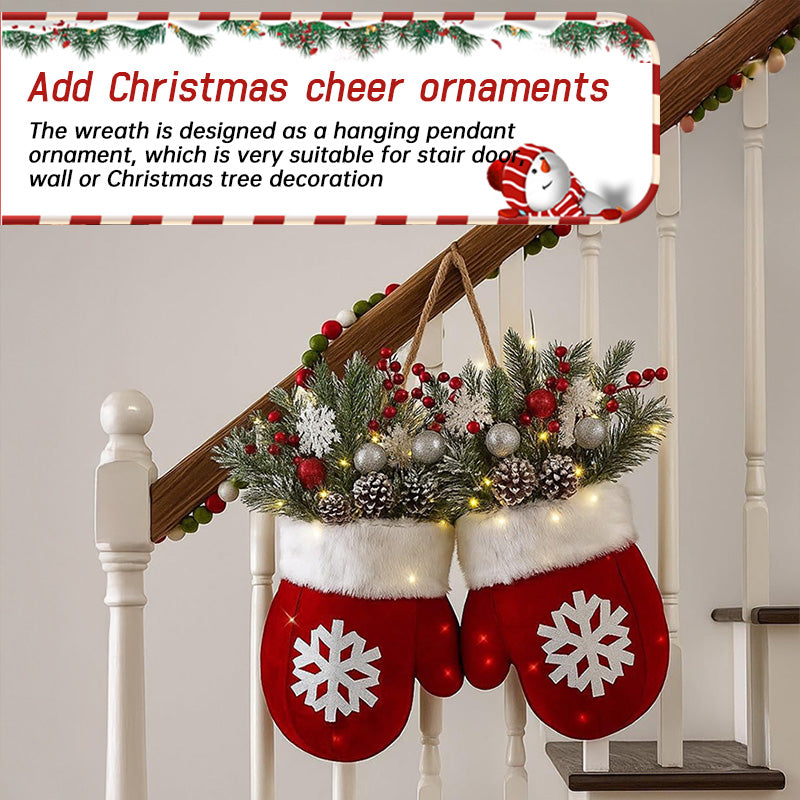 Creative Glove-Shaped Christmas Garland - Festive Door & Window Decoration for Holiday Parties