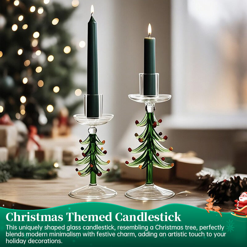 Nordic Glass Candle Holder - Christmas Tree Borosilicate Tabletop Decor