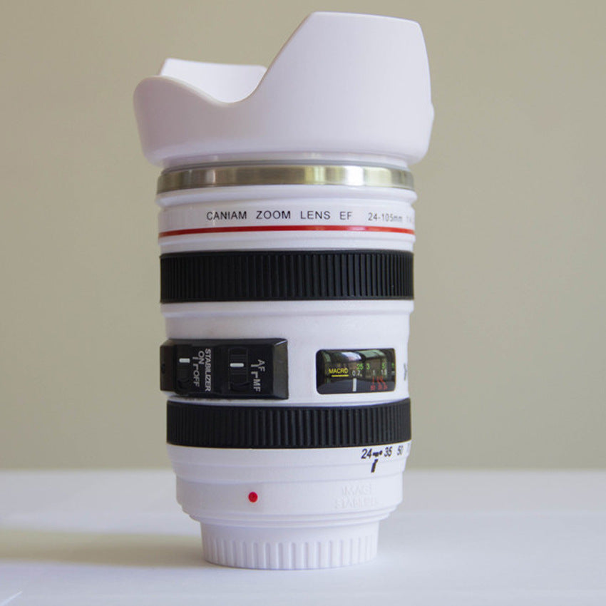 Camera Lens Coffee Mug - Stainless Steel Photographer Gift Cup | DSLR Lens Design
