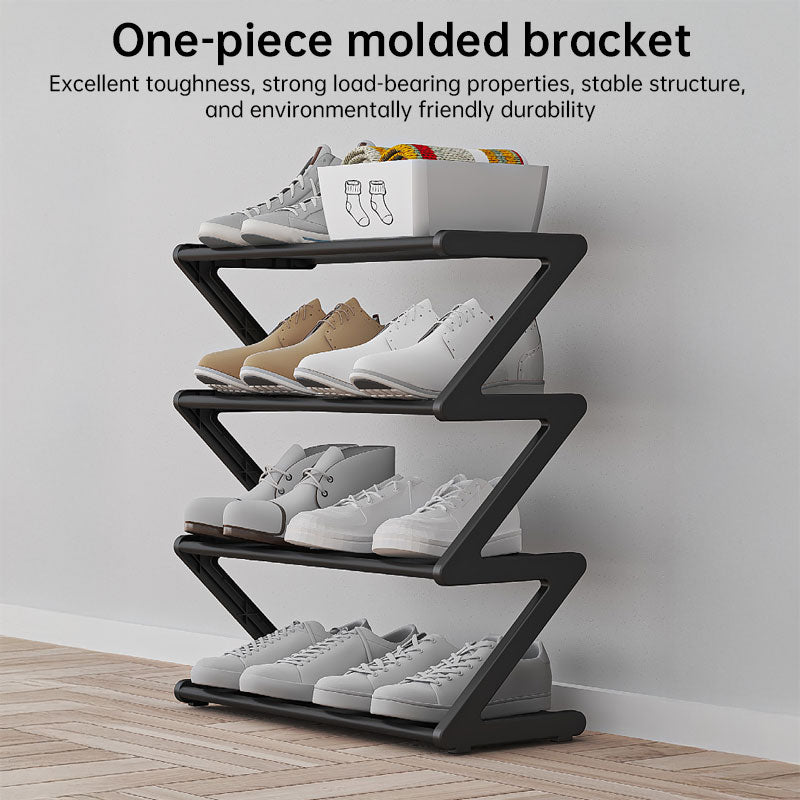 Z-Shaped 4-Layer Shoe Organizer – Space-Saving Adjustable Rack