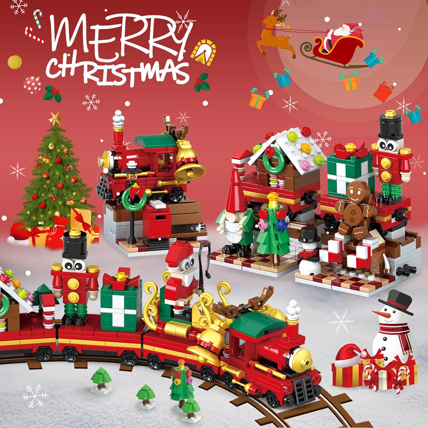 Christmas Advent Calendar Building Blocks - 24 Day Train Set