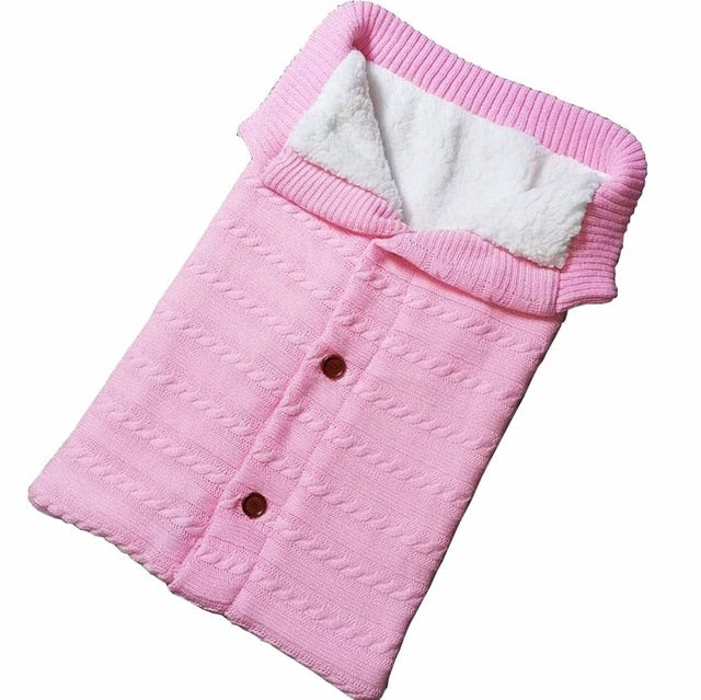 Knitted Baby Winter Sleeping Bag – Warm Wool Footmuff for Stroller | Newborn Swaddle Sleepsack