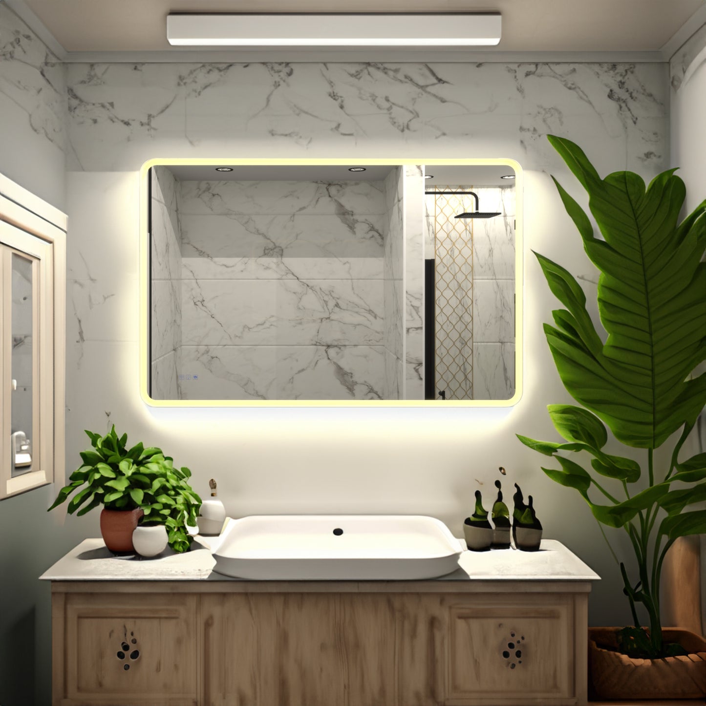 Bathroom LED Mirror with Dimmable Light – Anti‑Fog Wall Mounted Vanity Mirror