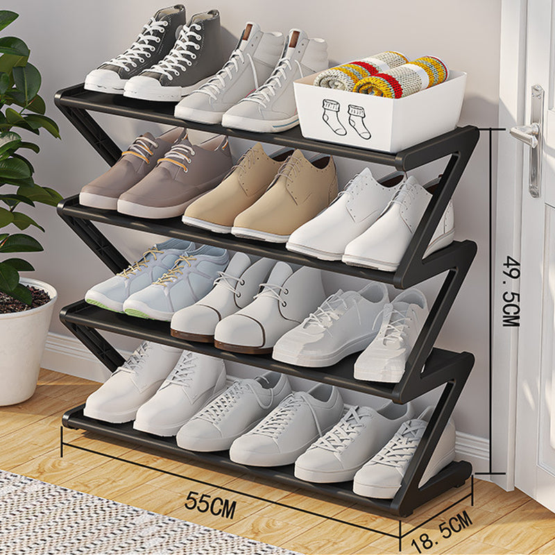 Z-Shaped 4-Layer Shoe Organizer – Space-Saving Adjustable Rack