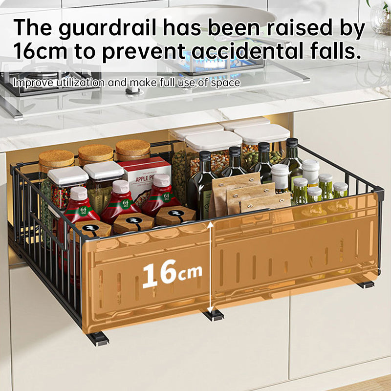 Telescopic Kitchen Drawer Organizer - Adjustable Slide-Out Storage Rack