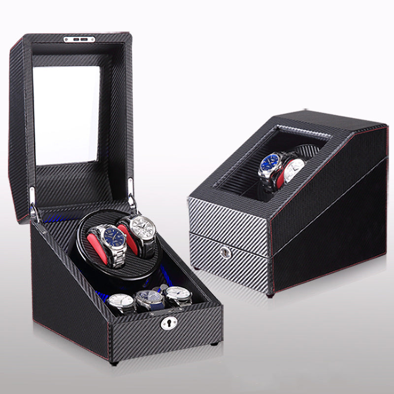Luxury Automatic Watch Winder Box – Silent Motor, LED Light & Storage | Single Watch Display Case