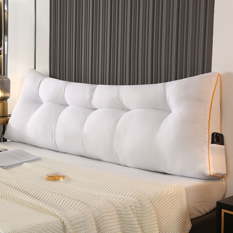 Fluffy Warm Feather-Cotton Backrest - Classic Solid Brushed Triangular Bed Cushion