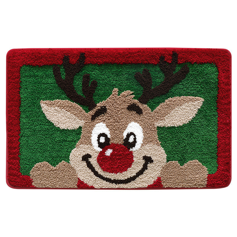 Christmas Welcome Mat - Gingerbread Reindeer Non-Slip Doormat